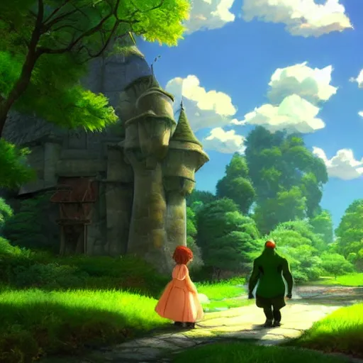 Prompt: beautiful Shrek anime by makoto shinkai