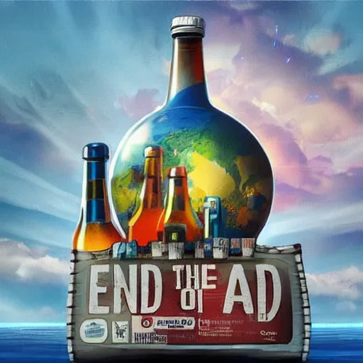 Prompt: end of the world in a plastic bottle, trending on artstation