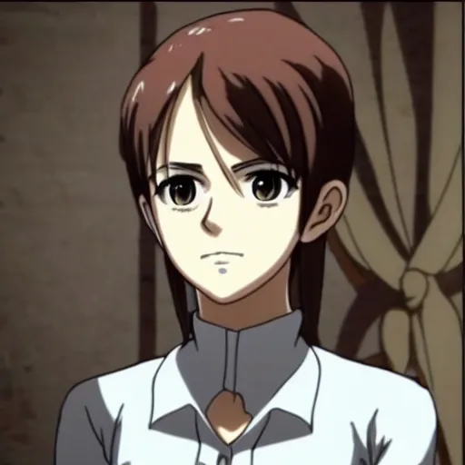 Prompt: emma watson screenshot from attack on titan 進撃の巨人 anime emma watson