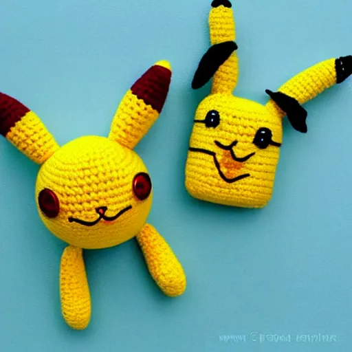 Prompt: crochet pikachu