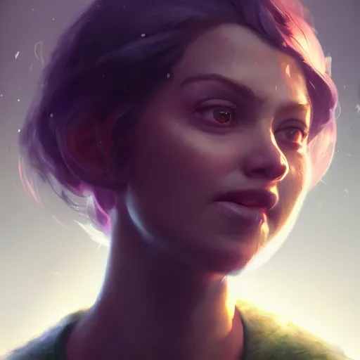 Image similar to a beautiful portrait of huggy wuggy from poppy playtime video game, oil painting, Greg Rutkowski, Charlie Bowater, video game art, unreal 5, DAZ, hyperrealistic, octane render, RPG portrait, dynamic lighting, fantasy art, beautiful face