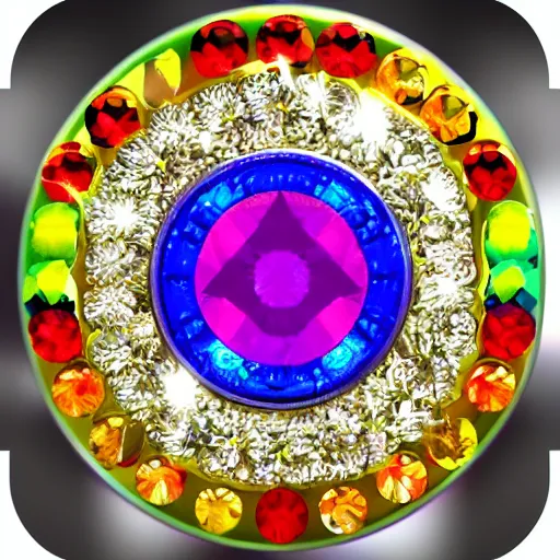 Image similar to rainbow! gem! crystal! monster, 8 k, hd