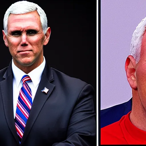 Image similar to super saiyan mike pence,