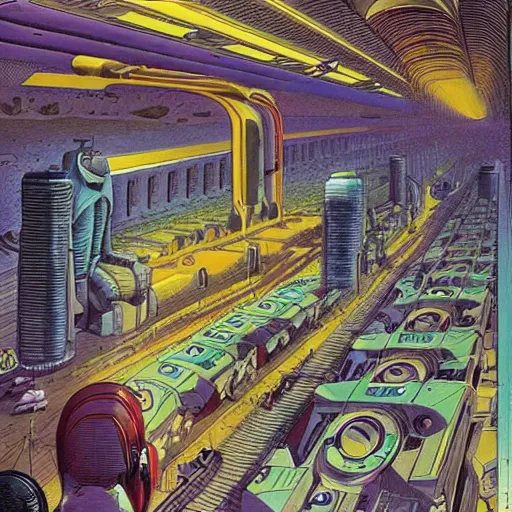 Prompt: a vibrant scifi art scene of an alien invasion, by francois schuiten, highly detailed, remodern surrealism, cel - shaded, colored screentone, digitally enhanced.