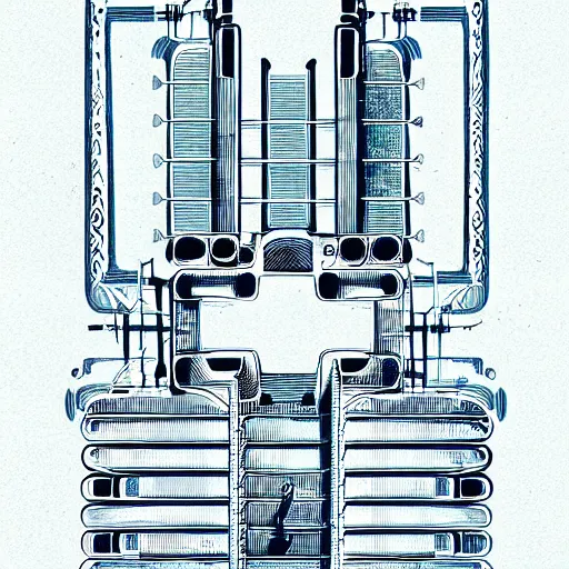 Image similar to intricate minimal mechanical design blueprints illustration art by tim doyle