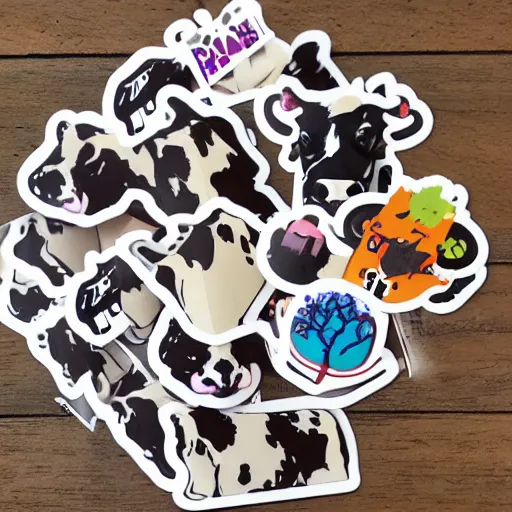 Prompt: cow stickerpack