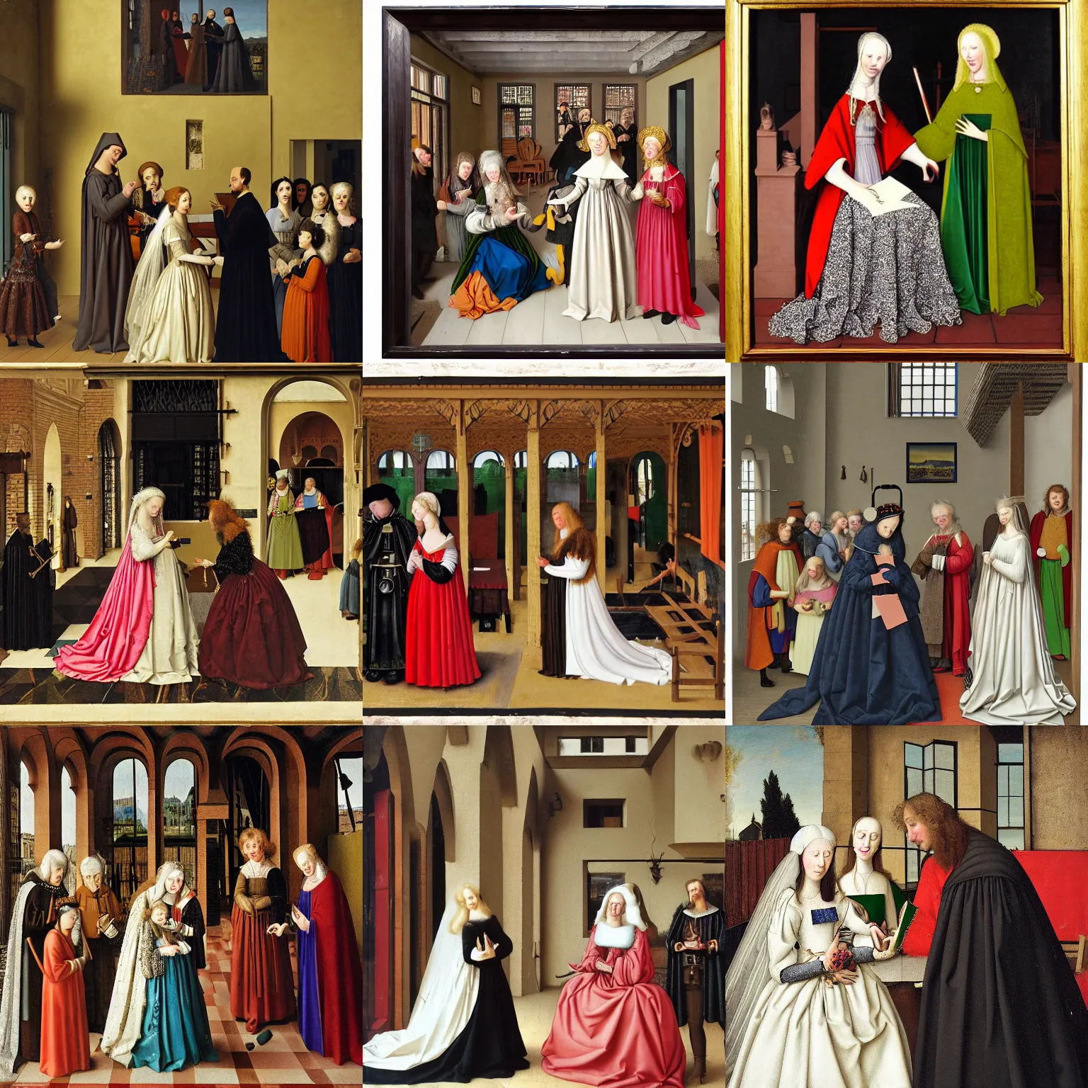 Prompt: The Arnolfini Marriage by Harriet Powers