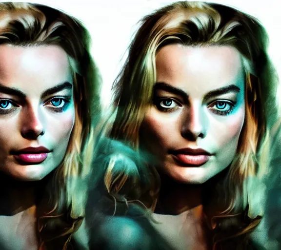 Image similar to Double exposure of margot robbie with nature, highly detailed, trending on artstation