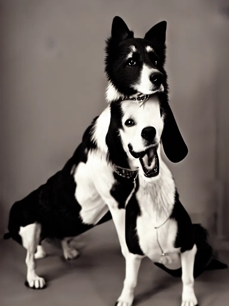 Prompt: a formal portrait photograph of a canine prostitute