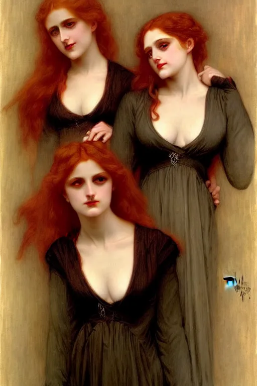 Image similar to victorian vampire blondes, painting by rossetti bouguereau, detailed art, artstation