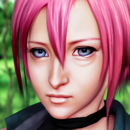 Image similar to sakura haruno photorealistic 3d