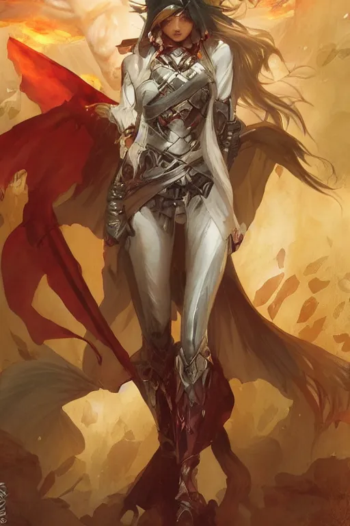 Image similar to super protector knight: Bloody Fate Demon art by artgerm and greg rutkowski and alphonse mucha and Charlie Bowater, Trending on artstation, artstationHD, artstationHQ, 4k, 8k