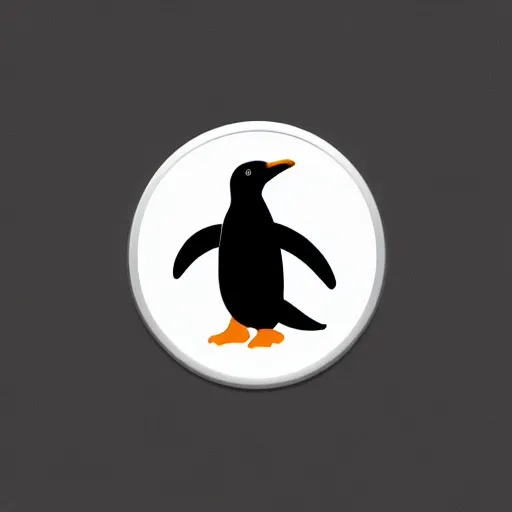 Image similar to a penguin logo, minimalistic