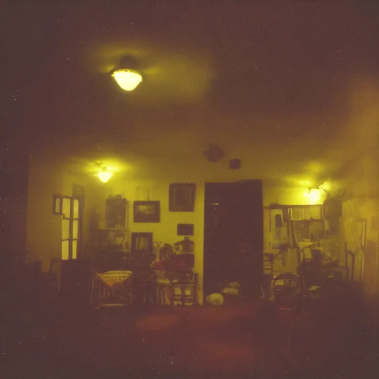 Prompt: atmospheric polaroid photo of the backrooms, yellow lighting