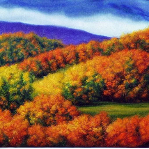 Prompt: Autumn hills of Tennessee, Bob Ross