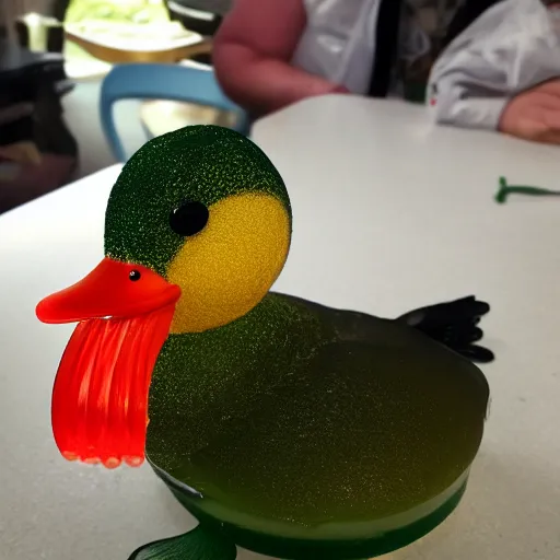 Image similar to a duck made out of jello