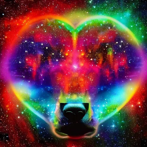 Image similar to rainbow cosmic bear