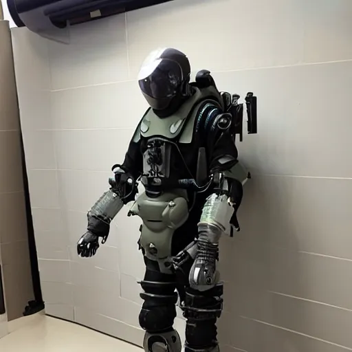 Image similar to a futuristic swat exosuit