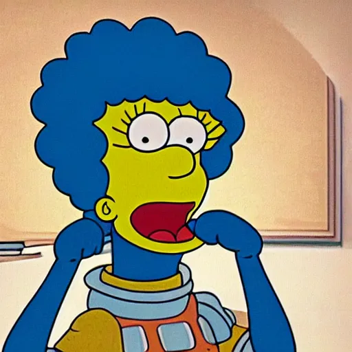 Prompt: marge simpson as a ghetto rapper, lost footage