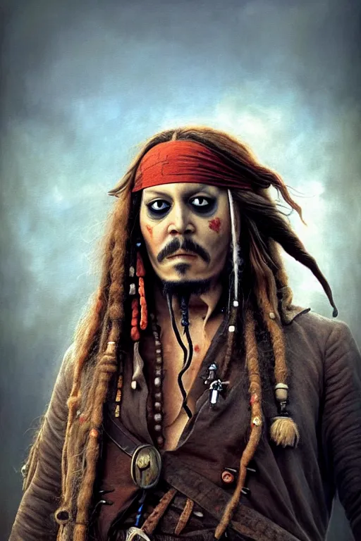 Image similar to perfectly - centered portrait - photograph of boris johnson as captain jack sparrow, real life portrait illustration by beksinski and jean delville, unreal engine 5, photorealism, hd quality, 8 k resolution, cinema 4 d, hdr dramatic cinematic lighting