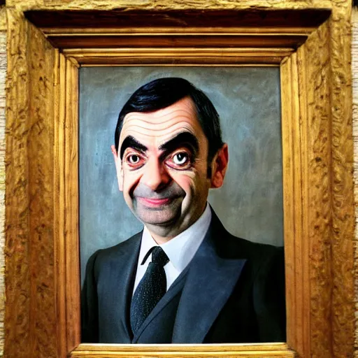 Image similar to mr. bean portrait in the louvre