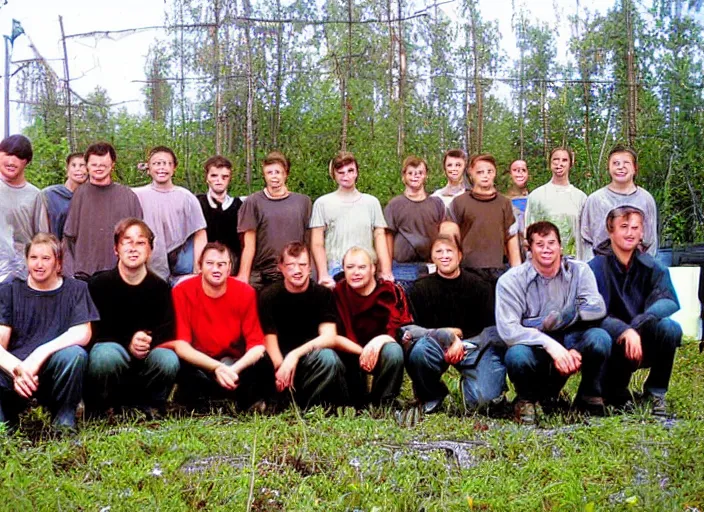 Prompt: we looked so young in this old picture taken in chelyabinsk 1 0 years ago