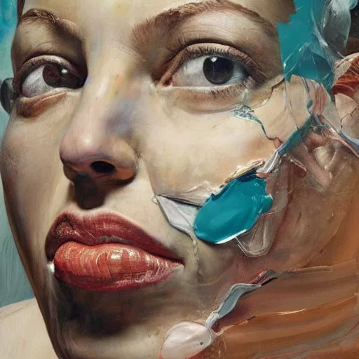 Prompt: high quality high detail painting by lucian freud and jenny saville, hd, daydreaming, turquoise