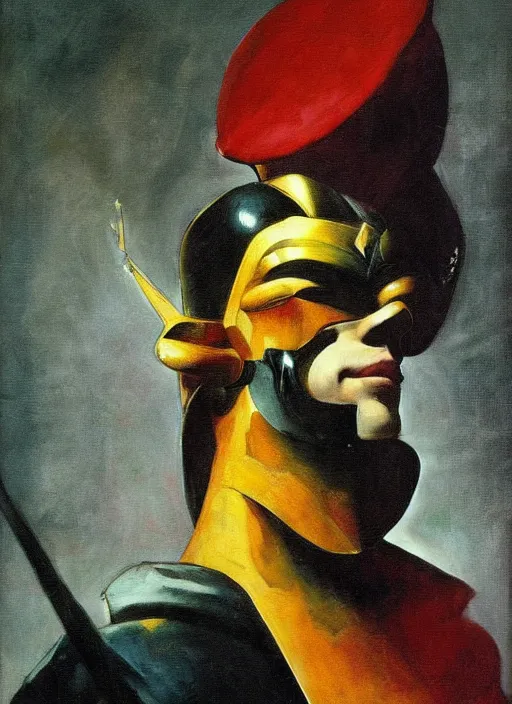 Image similar to portrait of noble duelist, coherent! by mariusz lewandowski, by frank frazetta, deep color, strong line, minimalism, high contrast