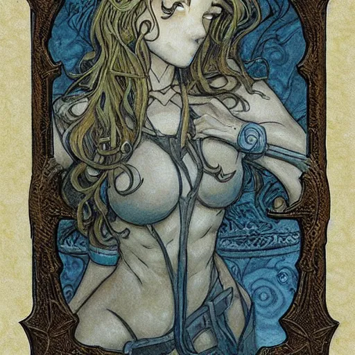 Image similar to jace balaren the wallet sculpter. portrait by rebecca guay