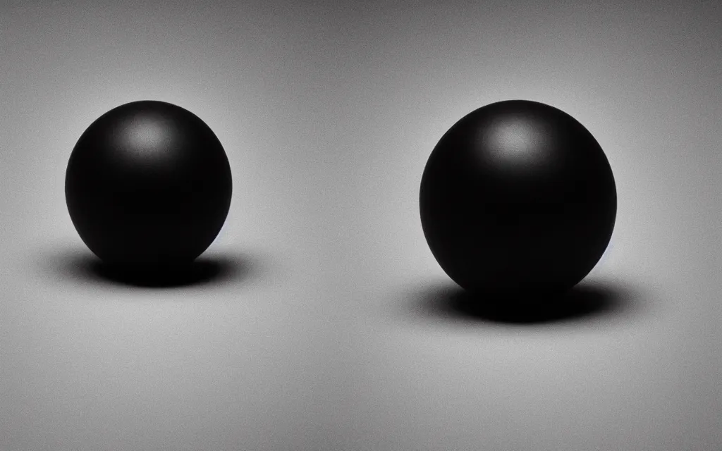 Prompt: a black sphere | a black cube | a black pyramid, on a white background, in a row