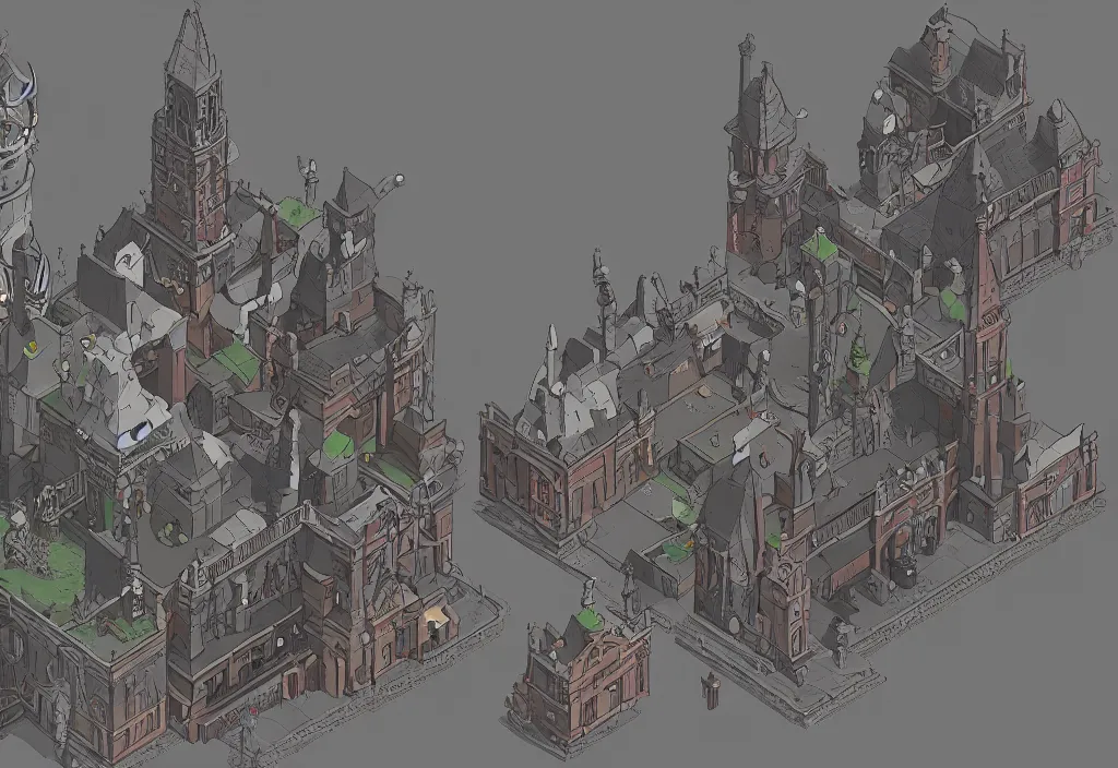 Prompt: isometric magicavoxel Bloodborne ghibli cinematic lighting, 4k