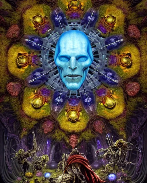 Image similar to the platonic ideal of flowers, rotting, insects and praying of cletus kasady carnage thanos dementor doctor manhattan chtulu mandelbulb spirited away lichen mandala davinci the witcher botw, d & d, fantasy, ego death, decay, dmt, psilocybin, art by greg rutkowski and anders zorn and john bauer