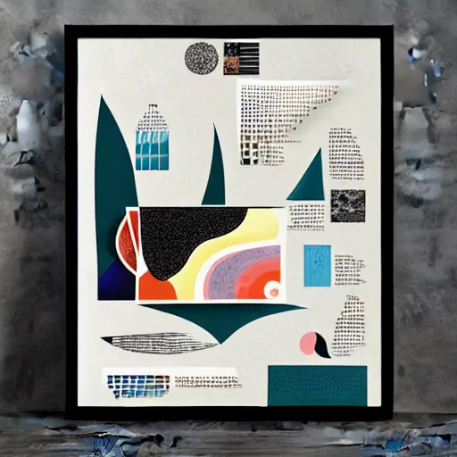 Image similar to graphic design poster by palefroi, nanae kawahara, damien tran, elements in a composition, risoprint, illustrative and abstract