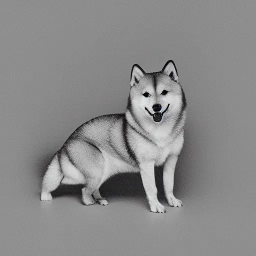 Image similar to electron microscope image of a shiba inu