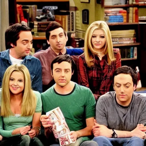 Image similar to actors from the friends cast in the big bang theory