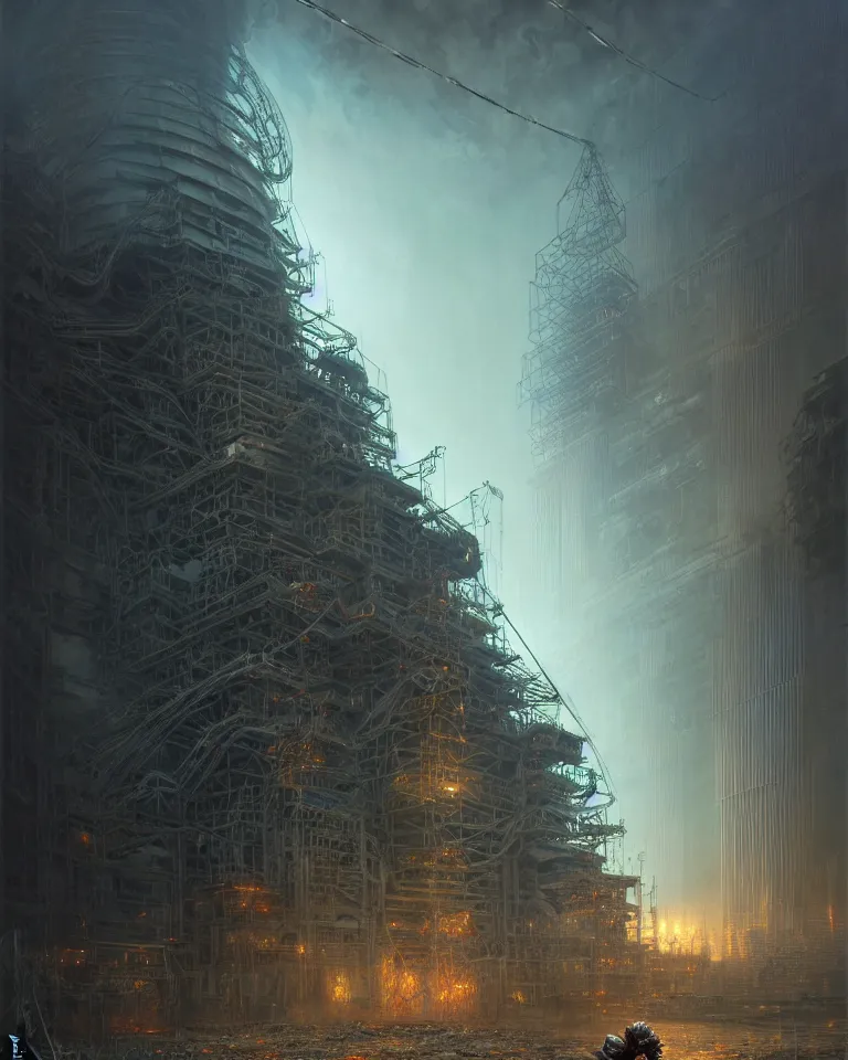 Image similar to low angle shot of a cyberpunk robot character in chernobyl, intricate, elegant, highly detailed, centered, digital painting, artstation, concept art, smooth, sharp focus, illustration, artgerm, tomasz alen kopera, peter mohrbacher, donato giancola, joseph christian leyendecker, wlop, boris vallejo