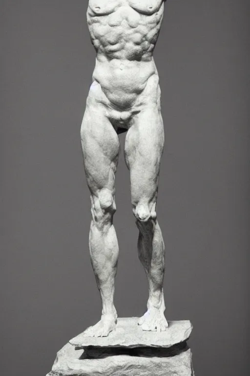 Prompt: full body, michel foucault sculpture by auguste rodin