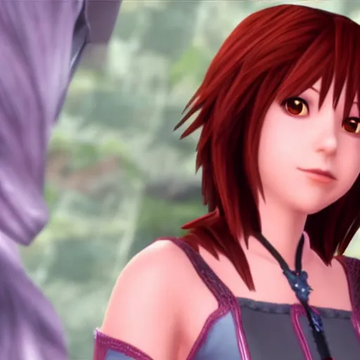 Prompt: Kairi from Kingdom Hearts,CG,cutscene,graphics,high quality