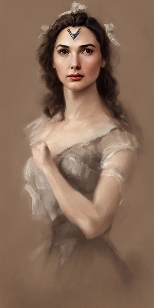 Image similar to Gal Gadot portrait victorian era by Wangjie Li, artstation, trending on artstation, detailed, photorealism, 4k