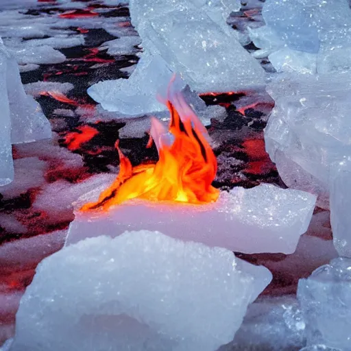 Image similar to fire but made out of ice