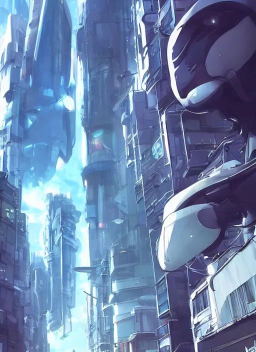 Prompt: alien invasion at a futuristic city street by makoto shinkai