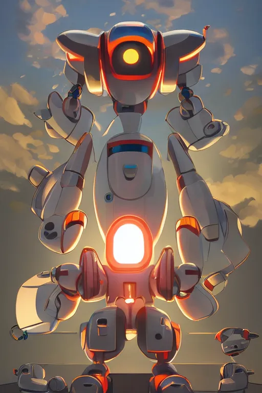 Image similar to metabots medabots medarotto medarot robot minimalist comics, behance hd by jesper ejsing, by rhads, makoto shinkai and lois van baarle, ilya kuvshinov, rossdraws global illumination ray tracing hdr radiating a glowing aura