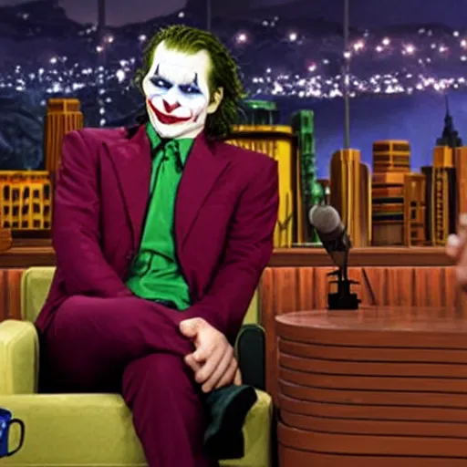 Prompt: the joker on the tonight show