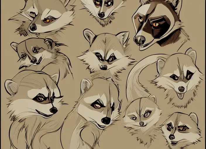 Image similar to lovely raccoon in the style of don bluth, beautiful artwork, shading, high quality disney model sheet detailed