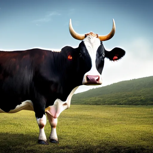 Image similar to Cow with mechanical wings, full-body portrait, 4k, 8k