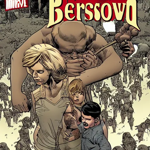 Image similar to mother creates father to serve and protect over the earth and berserker babies, graphic novel, detailed, in the style of Geoff Darrow and Frank Miller