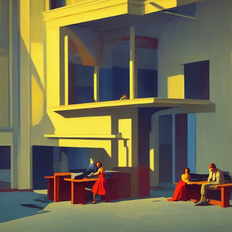 Prompt: another world game, , painted by Edward Hopper, painted by James Gilleard, airbrush