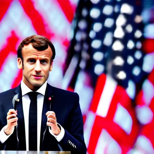 Image similar to Emmanuel Macron in Wolf of Wall Street