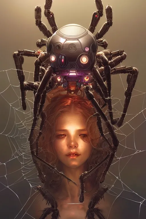 Prompt: ultra realistic, tiny robot spiders crawling over human brain, sci - fi, intricate details, eerie, highly detailed, octane render, 8 k, art by artgerm and alphonse mucha and greg rutkowski