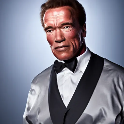 Prompt: Arnold Schwarzenegger as a thin man, 8k, studio photo, studio lighting